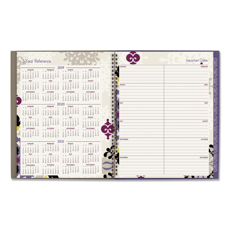 Vienna Weekly/Monthly Appointment Book, Geometric Artwork, 11 x 8.5, Purple/Tan Cover, 12-Month (Jan to Dec): 2026