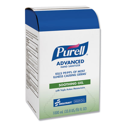 8520015223888, SKILCRAFT PURELL Gel Hand Sanitizer with Aloe, 1,000 mL Pouch, Unscented, 8/Carton