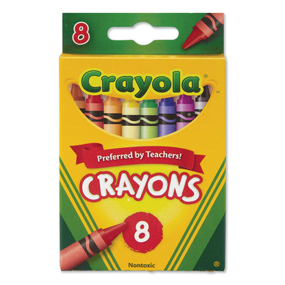 Classic Color Crayons, Peggable Retail Packaging, Regular Size, 0.31" x 3.63", 8 Assorted Colors, 8/Pack