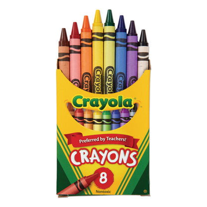 Classic Color Crayons, Peggable Retail Packaging, Regular Size, 0.31" x 3.63", 8 Assorted Colors, 8/Pack