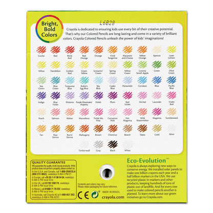 Short Colored Pencils Hinged Top Box with Built-in Pencil Sharpener, 3.3 mm, 2B, Assorted Lead and Barrel Colors, 64/Pack