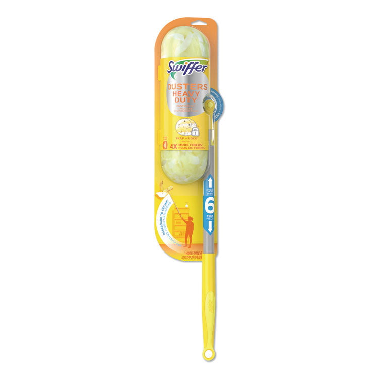 Heavy Duty Dusters with Super Extender Handle, 6 ft Handle, 1 Handle/4 Dusters, 4/Carton