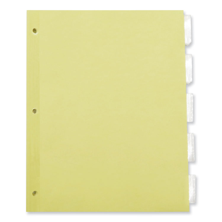 Insertable Tab Index, 5-Tab, 11 x 8.5, Buff, Clear Tabs, 24 Sets