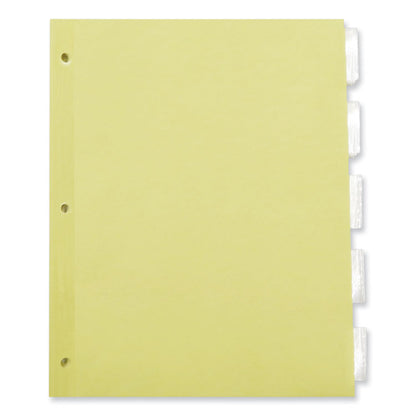 Insertable Tab Index, 5-Tab, 11 x 8.5, Buff, Clear Tabs, 24 Sets