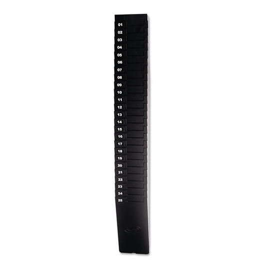 Expanding Time Card Rack for 9" Cards, 25 Pockets, Plastic, Black