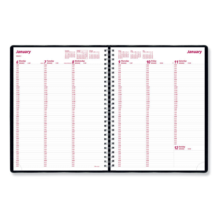 Essential Collection Weekly Appointment Book in Columnar Format, 11 x 8.5, Black Cover, 12-Month (Jan to Dec): 2026