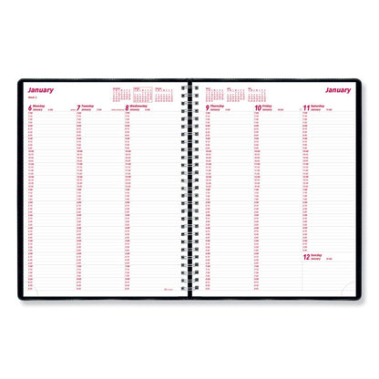 Essential Collection Weekly Appointment Book in Columnar Format, 11 x 8.5, Black Cover, 12-Month (Jan to Dec): 2026