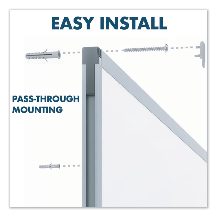 Dry Erase Board with Aluminum Frame, 72" x 48", White Surface, Satin Aluminum Frame