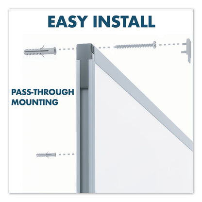 Dry Erase Board with Aluminum Frame, 72" x 48", White Surface, Satin Aluminum Frame