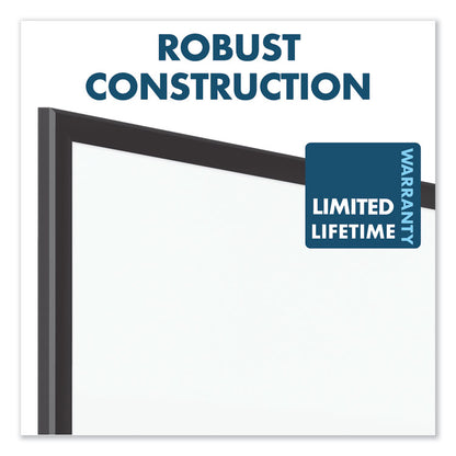 Classic Series Porcelain Magnetic Dry Erase Board, 72" x 48", White Surface, Black Aluminum Frame