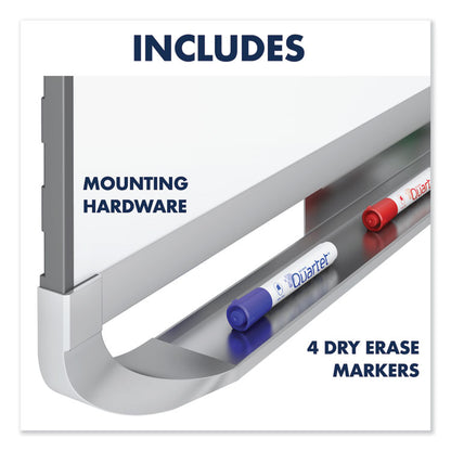 Prestige 2 DuraMax Magnetic Porcelain, 48" x 36", White Surface, Mahogany Finished Fiberboard/Plastic Frame