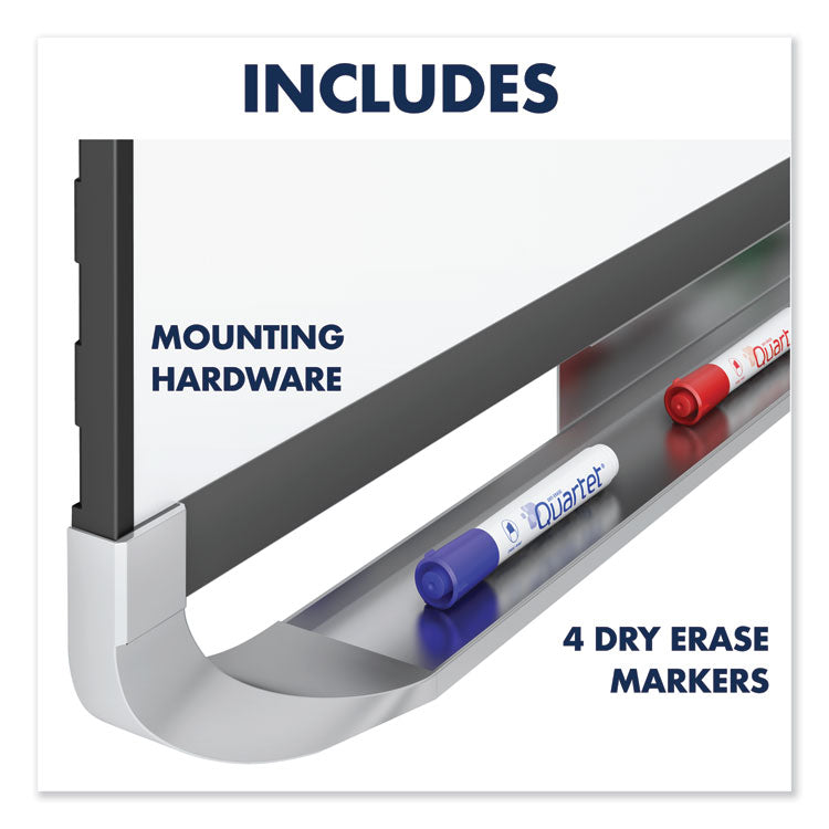 Prestige 2 DuraMax Magnetic Porcelain, 96" x 48", White Surface, Graphite Gray Fiberboard/Plastic Frame