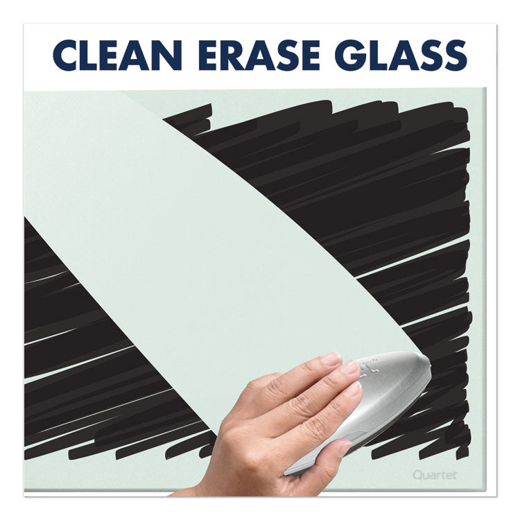InvisaMount Magnetic Glass Marker Board, 50" x 28", White Surface