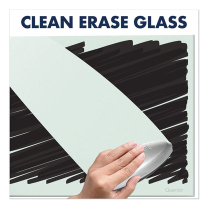 InvisaMount Magnetic Glass Marker Board, 50" x 28", White Surface