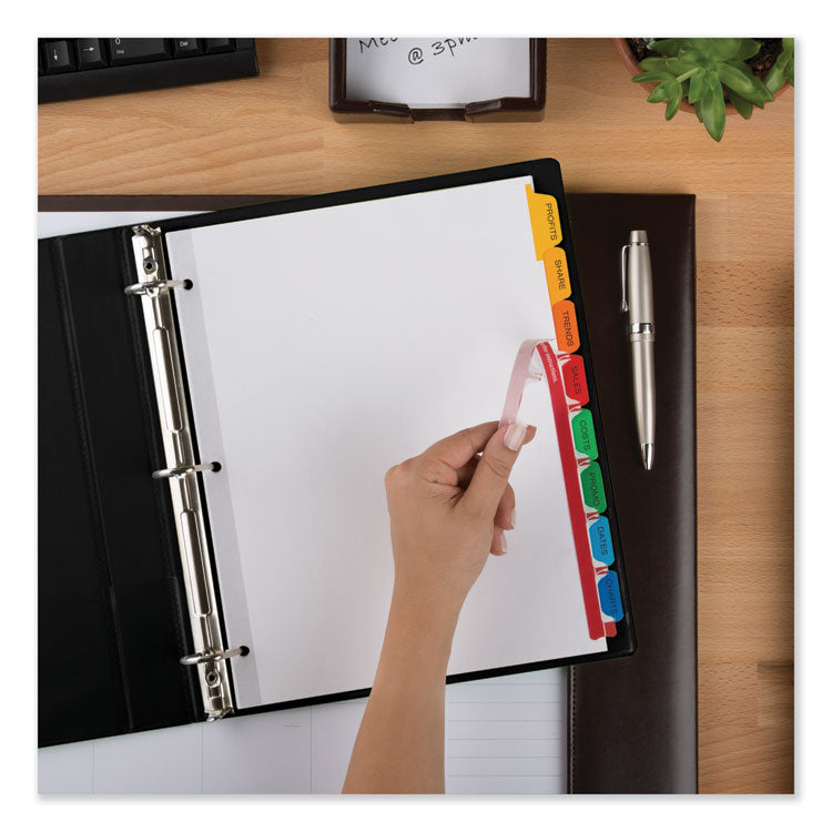 Print and Apply Index Maker Clear Label Dividers, 8-Tab, Color Tabs, 11 x 8.5, White, Traditional Color Tabs, 1 Set