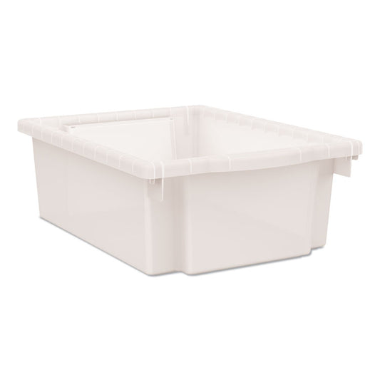 Flagship Storage Bins, 1 Section, 12.75" x 16" x 6", Translucent White