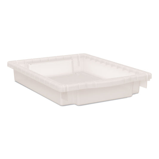 Flagship Storage Bins, 1 Section, 12.75" x 16" x 3", Translucent White