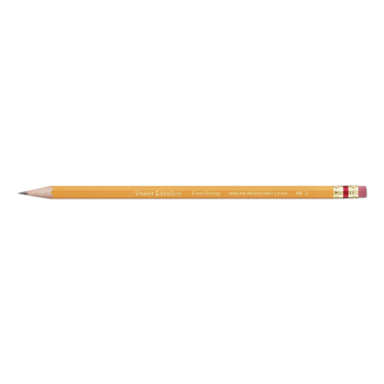 EverStrong #2 Pre-Sharpened Woodcase Pencils, HB (#2), Black Lead, Yellow Barrel, 24/Pack