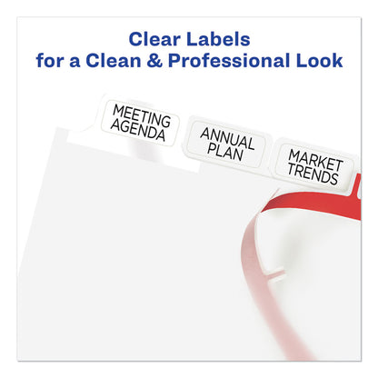 Print and Apply Index Maker Clear Label Dividers, Big Tab, 8-Tab, 11 x 8.5, White, 1 Set