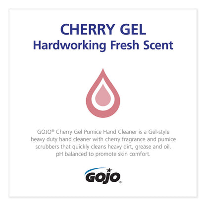 Cherry Gel Pumice Hand Cleaner, Cherry Scent, 10 oz, 8/Carton