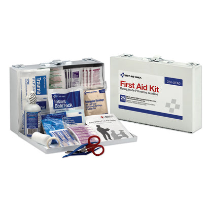 First Aid Kit for 25 People, 107 Pieces, OSHA Compliant, Metal Case