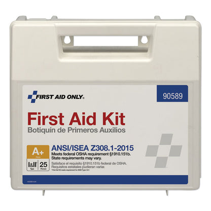 Bulk ANSI 2015 Compliant First Aid Kit, Type I and II,  141 Pieces, Plastic Case