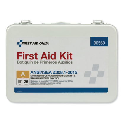 ANSI Class A Bulk First Aid Kit, 89 Pieces, Metal Case