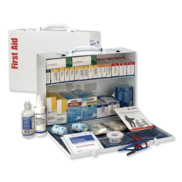 ANSI 2015 Compliant Industrial First Aid Kit for Up to 75 People, 446 Pieces, Metal Case
