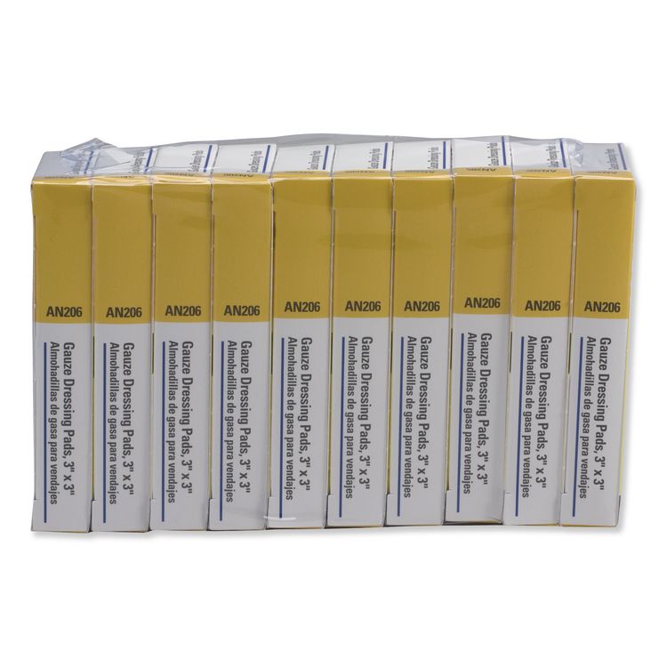 Refill Gauze Pads for ANSI-Compliant First Aid Kits/Cabinets, Sterile, 3 x 3, 40/Pack