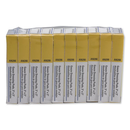 Refill Gauze Pads for ANSI-Compliant First Aid Kits/Cabinets, Sterile, 3 x 3, 40/Pack