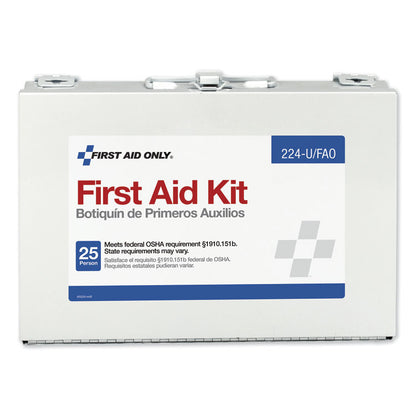 First Aid Kit for 25 People, 107 Pieces, OSHA Compliant, Metal Case