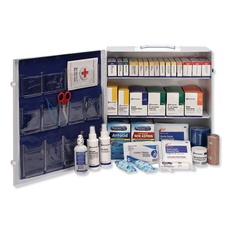 ANSI 2015 Compliant Industrial First Aid Kit for Up to 100 People, 676 Pieces, Metal Case