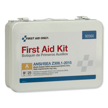 ANSI Class A Bulk First Aid Kit, 89 Pieces, Metal Case