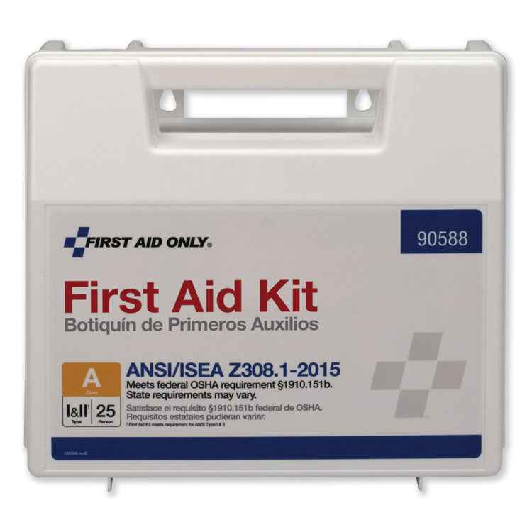 Bulk ANSI 2015 Compliant First Aid Kit, 89 Pieces, Plastic Case