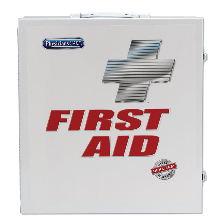 Industrial First Aid Kit for 100 People, 694 Pieces, Metal Case
