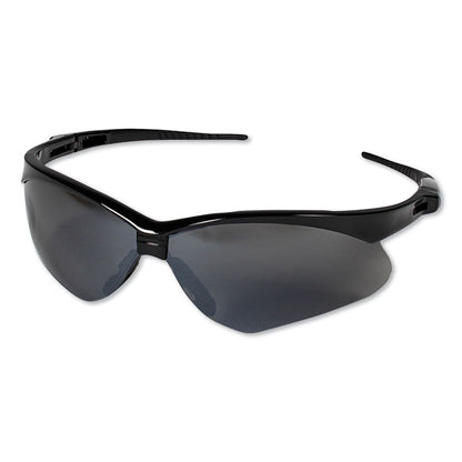 V30 Nemesis Safety Glasses, Black Half Frame, Mirrored Smoke Dual Lens
