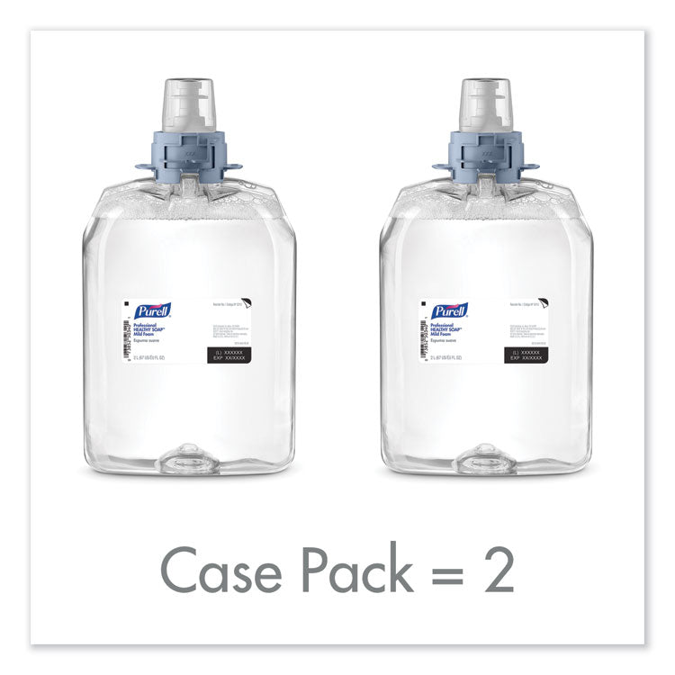 Professional HEALTHY SOAP Mild Foam, Refill for PURELL FMX-20 Manual Soap Dispenser, Fragrance-Free, 2,000 mL, 2/Carton