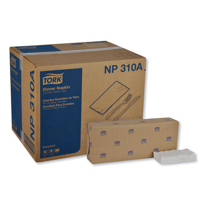 Advanced Dinner Napkins, 2-Ply, 15 x 16.25, 1/8 Fold, White, 375/Packs, 8 Packs/Carton