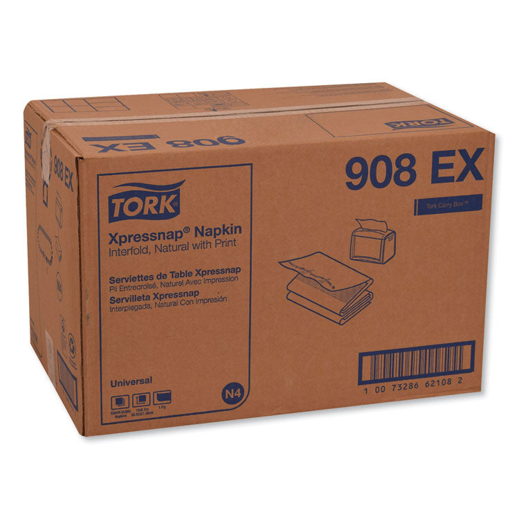 Xpressnap Interfold Dispenser Napkins, 1-Ply, 13 x 8.5, Natural, 500/Pack, 12 Packs/Carton
