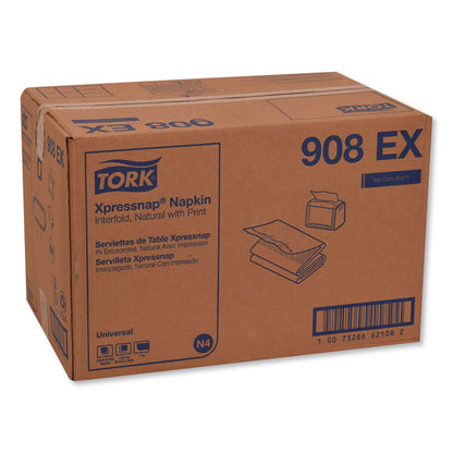 Xpressnap Interfold Dispenser Napkins, 1-Ply, 13 x 8.5, Natural, 500/Pack, 12 Packs/Carton