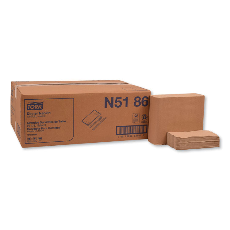 Universal Dinner Napkins, 1-Ply, 15 x 17, Natural Brown, 250/Pack, 12 Pack/Carton
