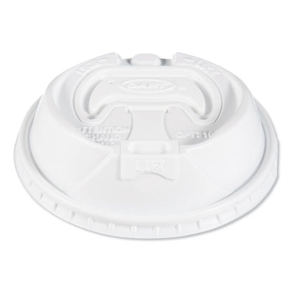 Optima Reclosable Lids for Hot Paper Cups, Fits 10 oz to 24 oz Hot Cups, Plastic, White, 1,000/Carton