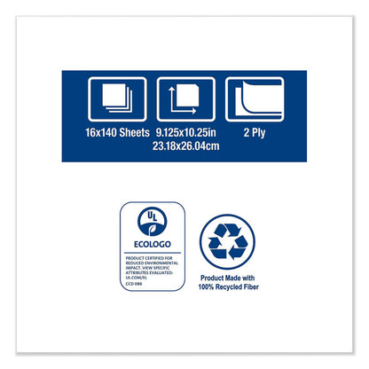Windshield Towel, 2-Ply, 9.13 x 10.25, Blue, 140/Pack, 16 Packs/Carton