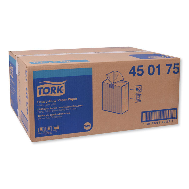 Heavy-Duty Paper Wiper, 1-Ply, 9.25 x 16.25, Unscented, White, 90 Wipes/Box, 10 Boxes/Carton