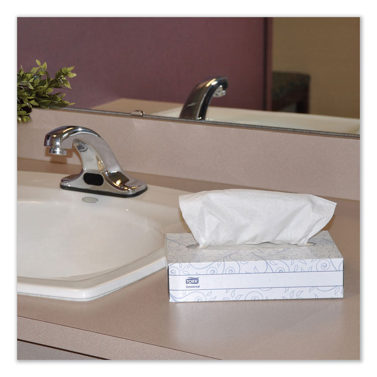 Universal Facial Tissue, 2-Ply, White, 100 Sheets/Box, 30 Boxes/Carton