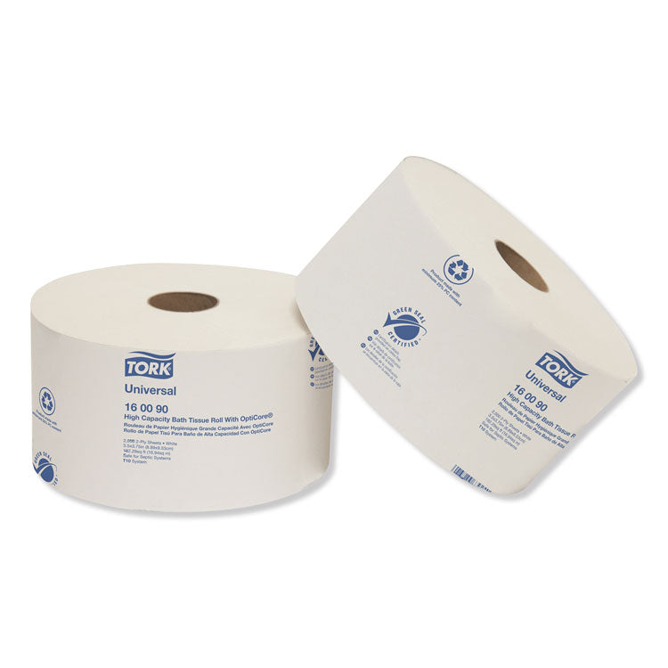 Universal High Capacity Bath Tissue with OptiCore, Septic Safe, 2-Ply, White, 2,000 Sheets/Roll, 12 Rolls/Carton