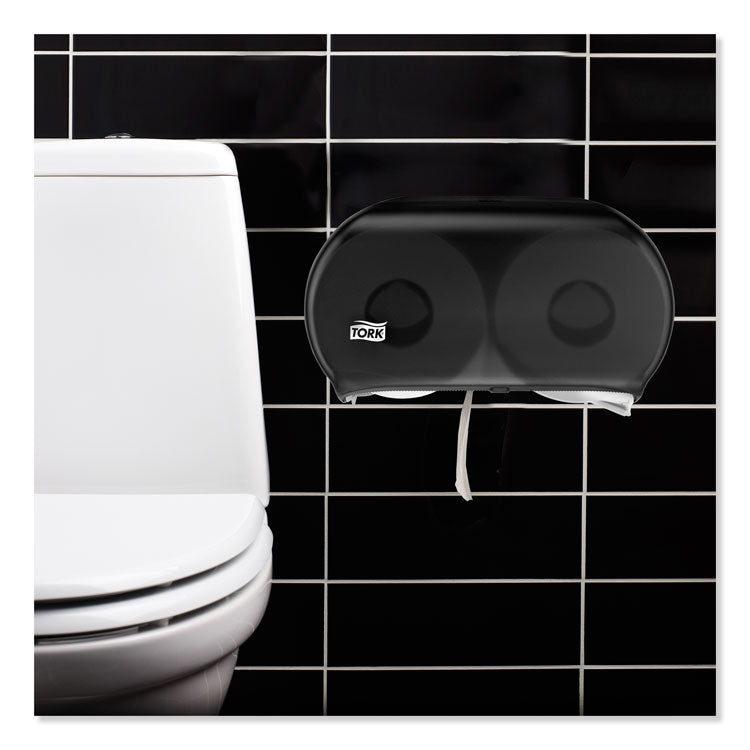 Twin Jumbo Roll Bath Tissue Dispenser, 19.29 x 5.51 x 11.83, Smoke/Gray