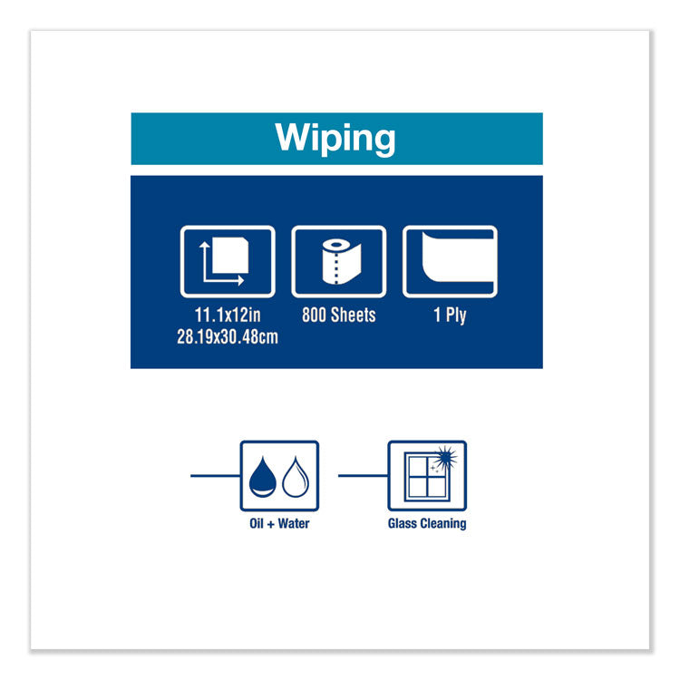 Paper Wiper Plus, 11.1 x 12, White, 800/Roll