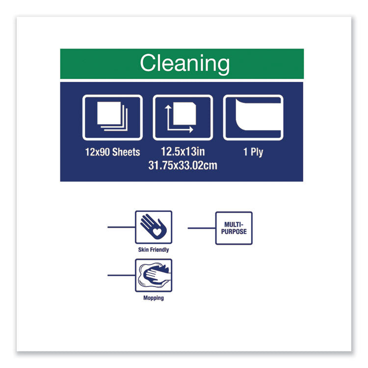 Paper Wiper Plus, 12.5 x 13, White, 1/4 Fold, 90/Pack, 12 Packs/Carton