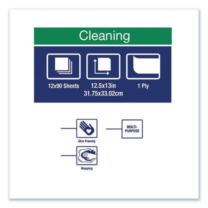 Paper Wiper Plus, 12.5 x 13, White, 1/4 Fold, 90/Pack, 12 Packs/Carton